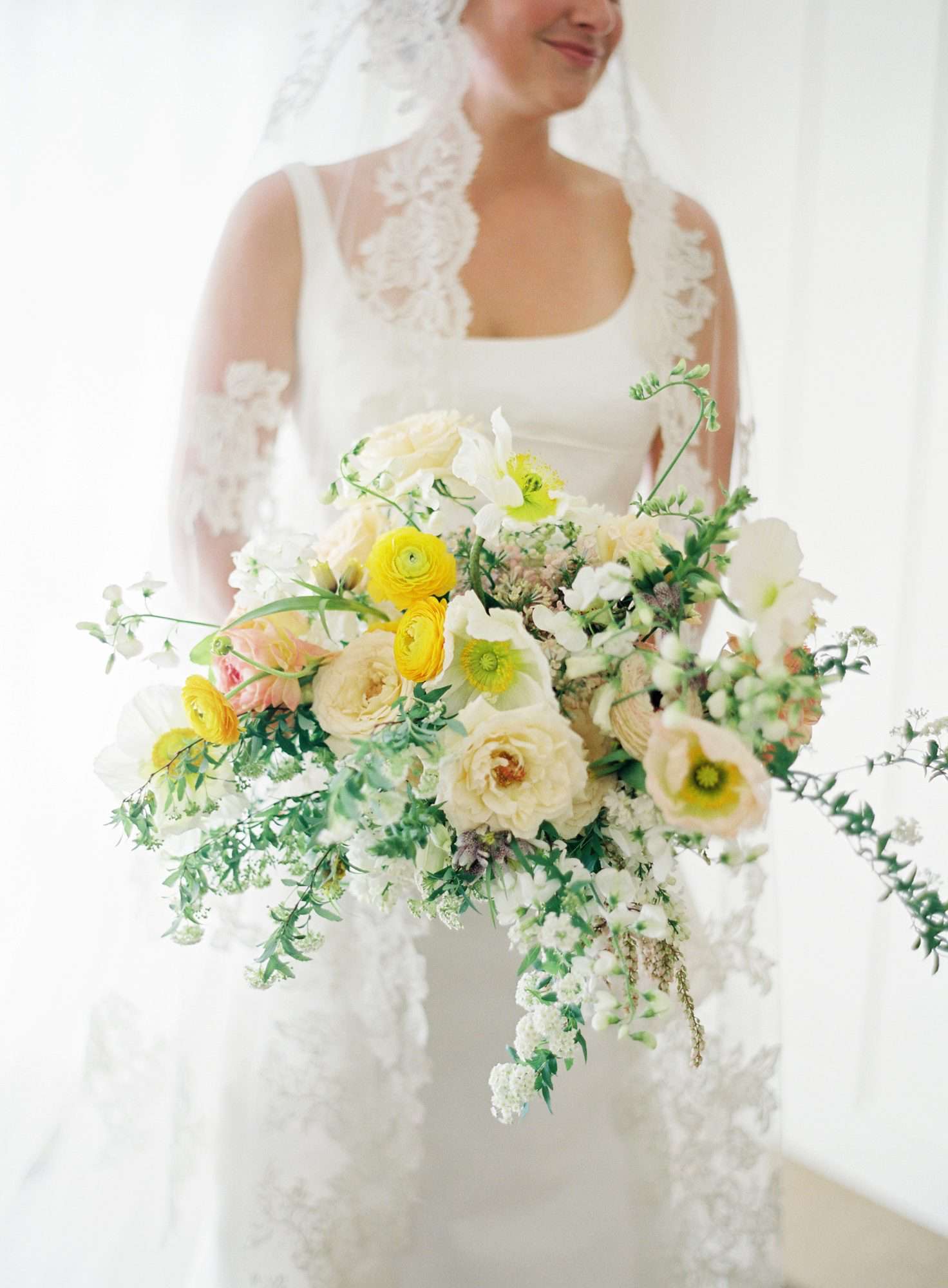 Lush Yellow & WHite Bouquet with Ranunculus