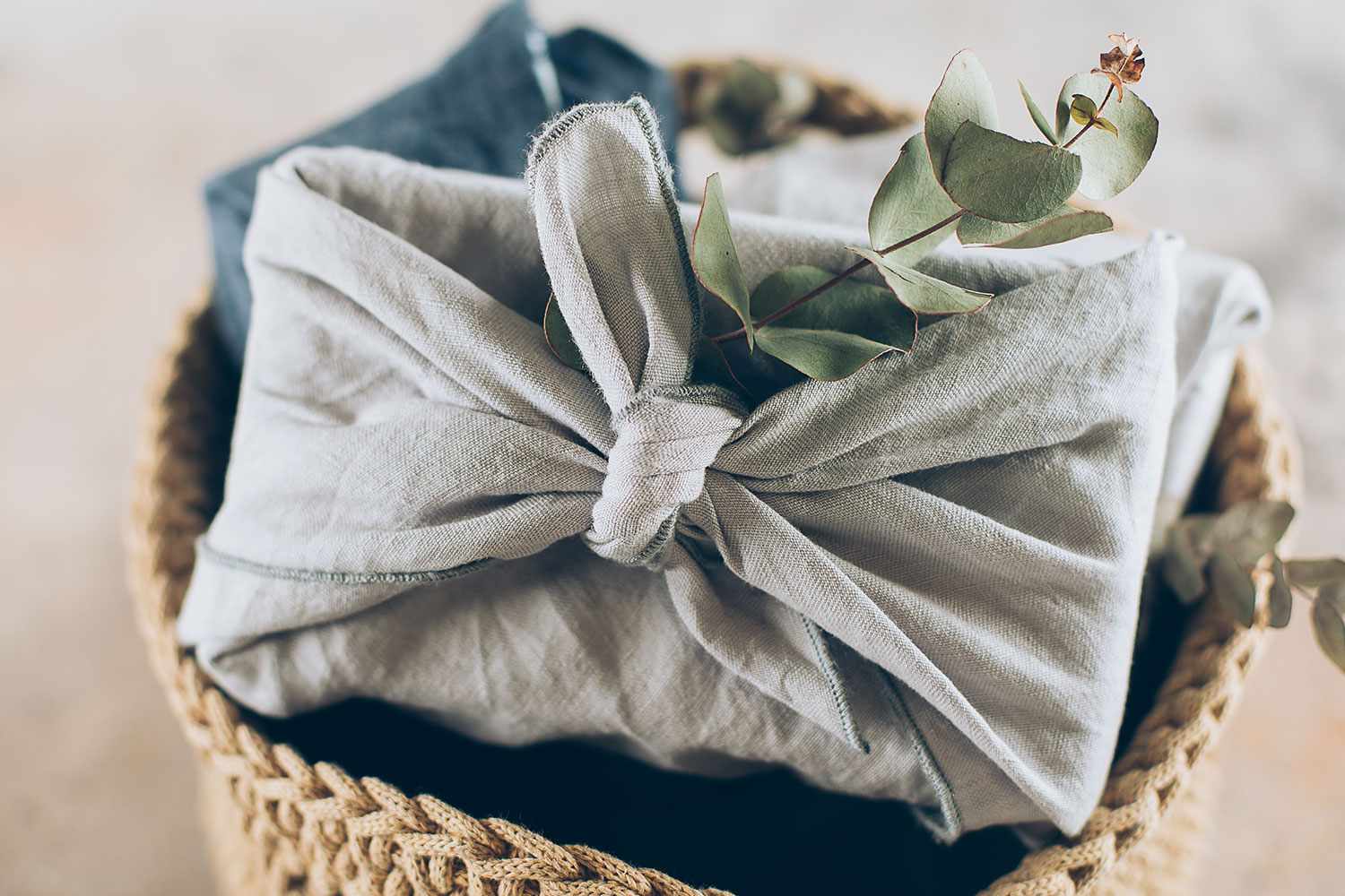 Gift wrapped in fabric