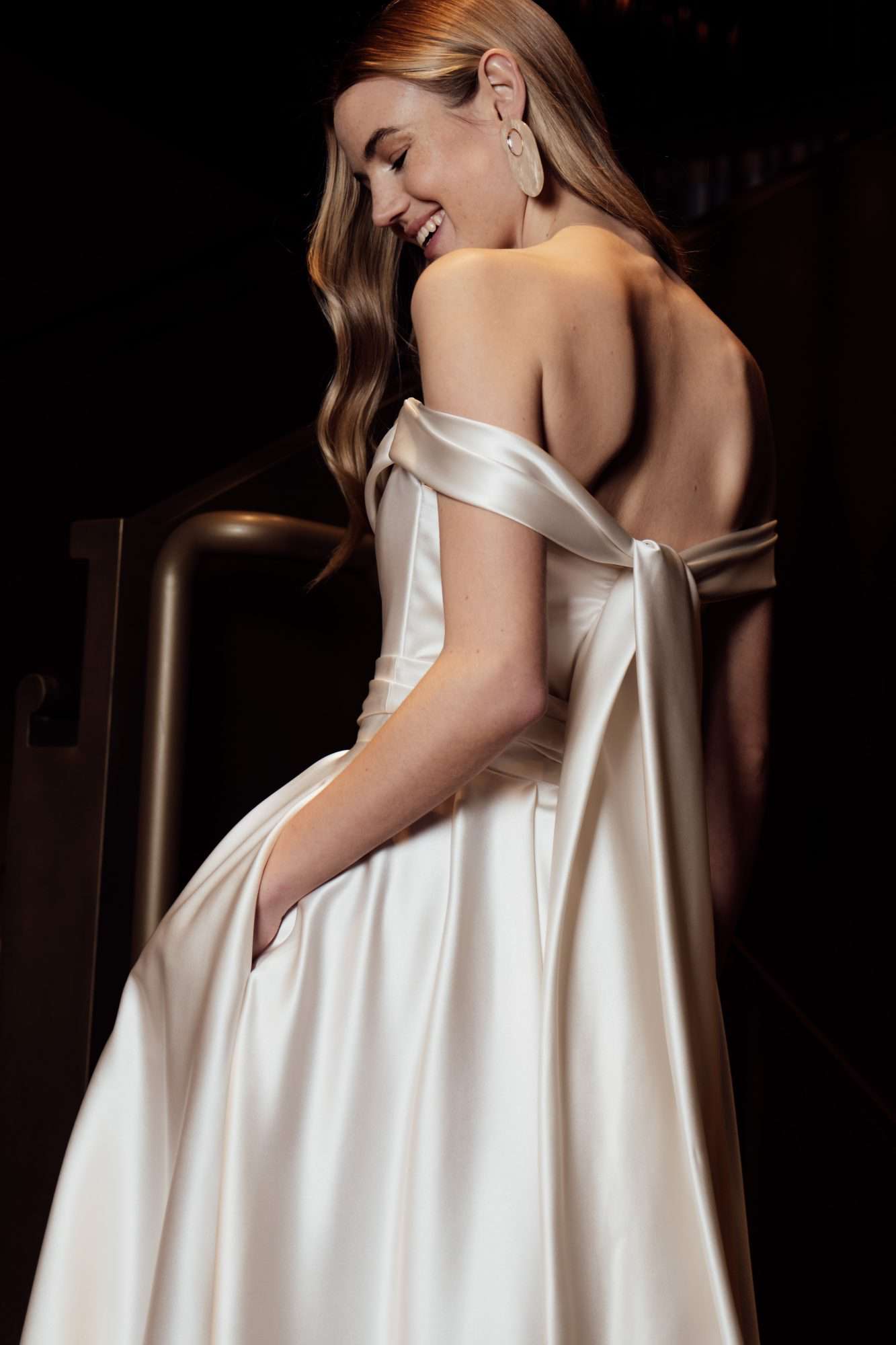 halfpenny london satin sheath wedding dress