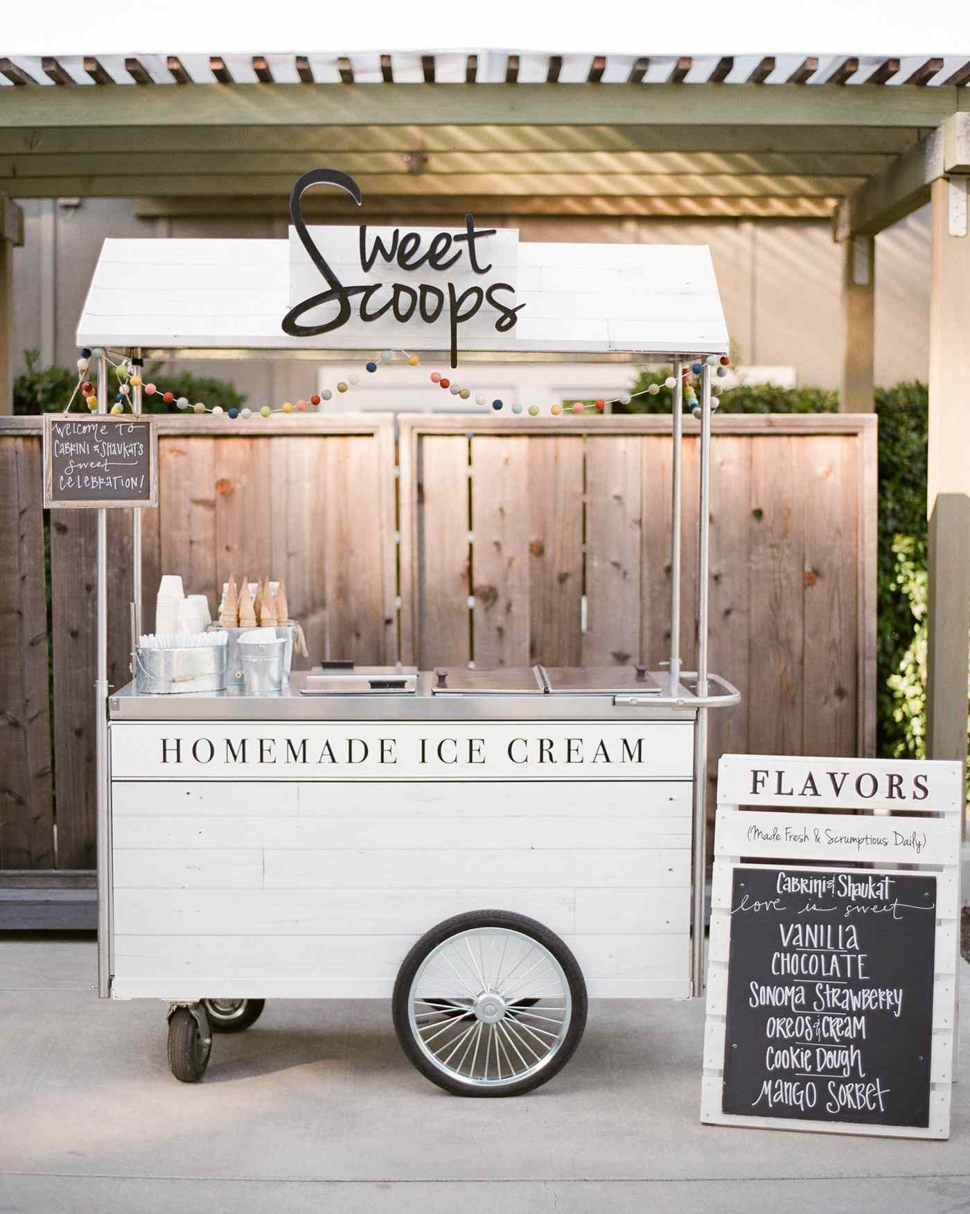 sweet scoops homemade ice cream cart