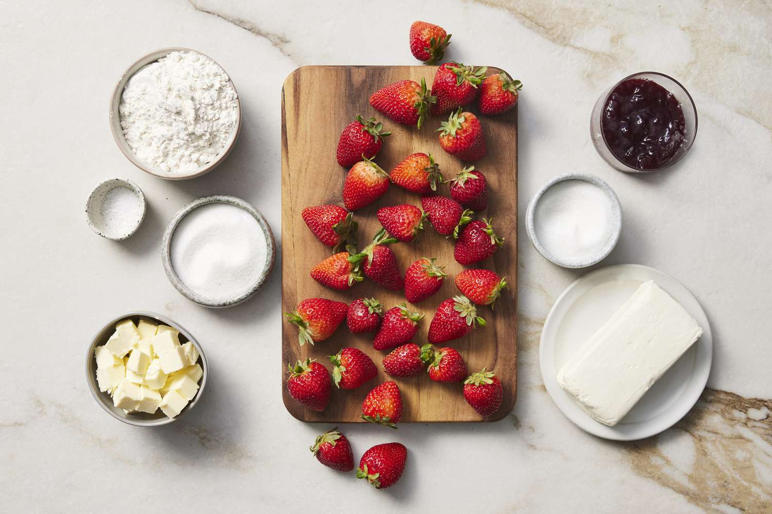 Ingredients for strawberry tart
