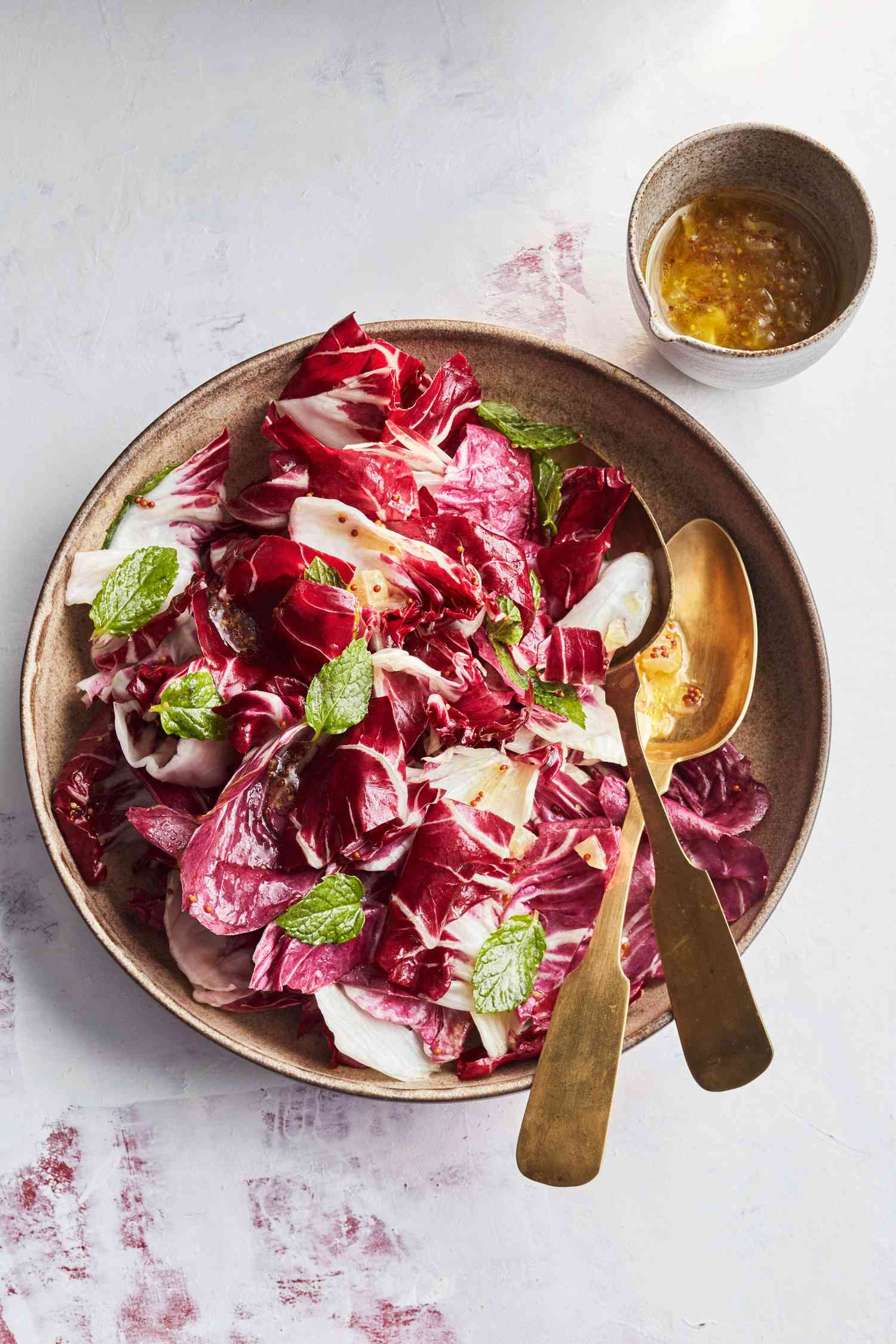 Radicchio Salad With Chopped-Lemon Dressing with spoons
