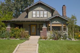 Stairs leading to craftsman house