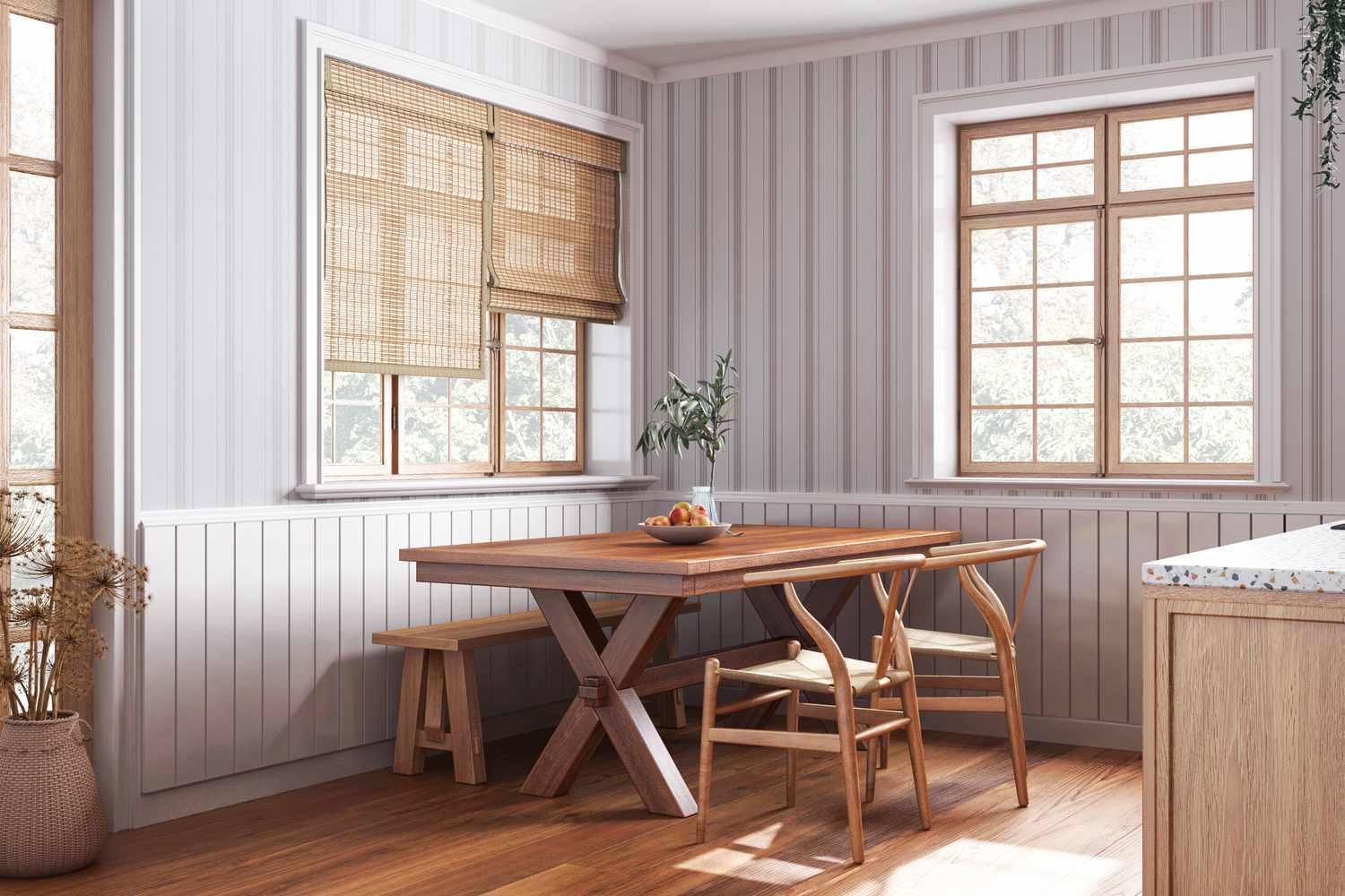 kitchen with wall trim