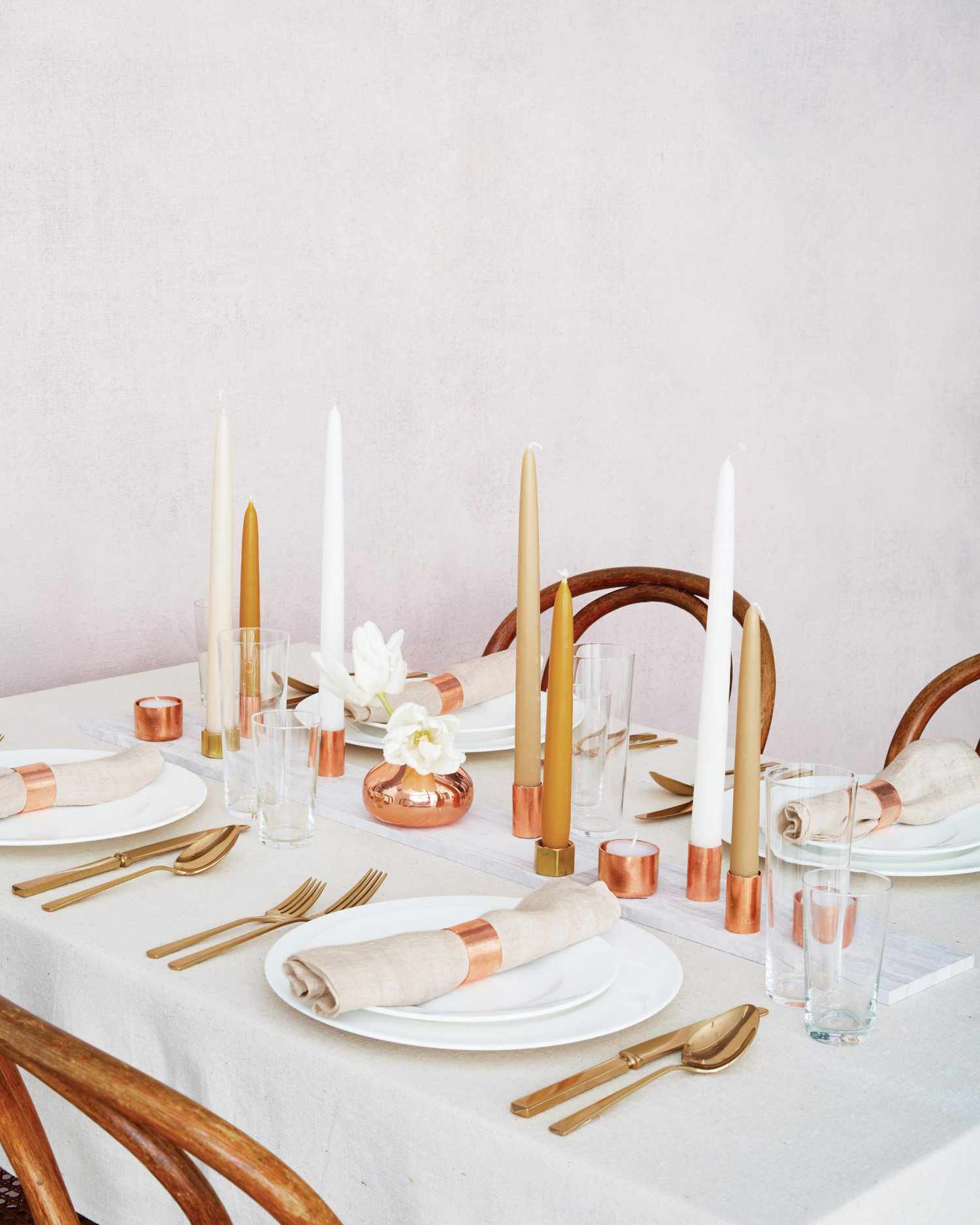 Copper Candle Centerpieces