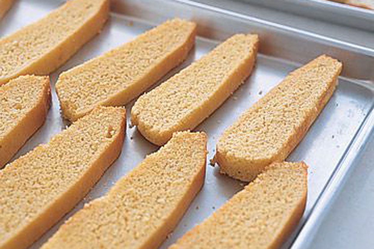 Prepping bread for stuffing