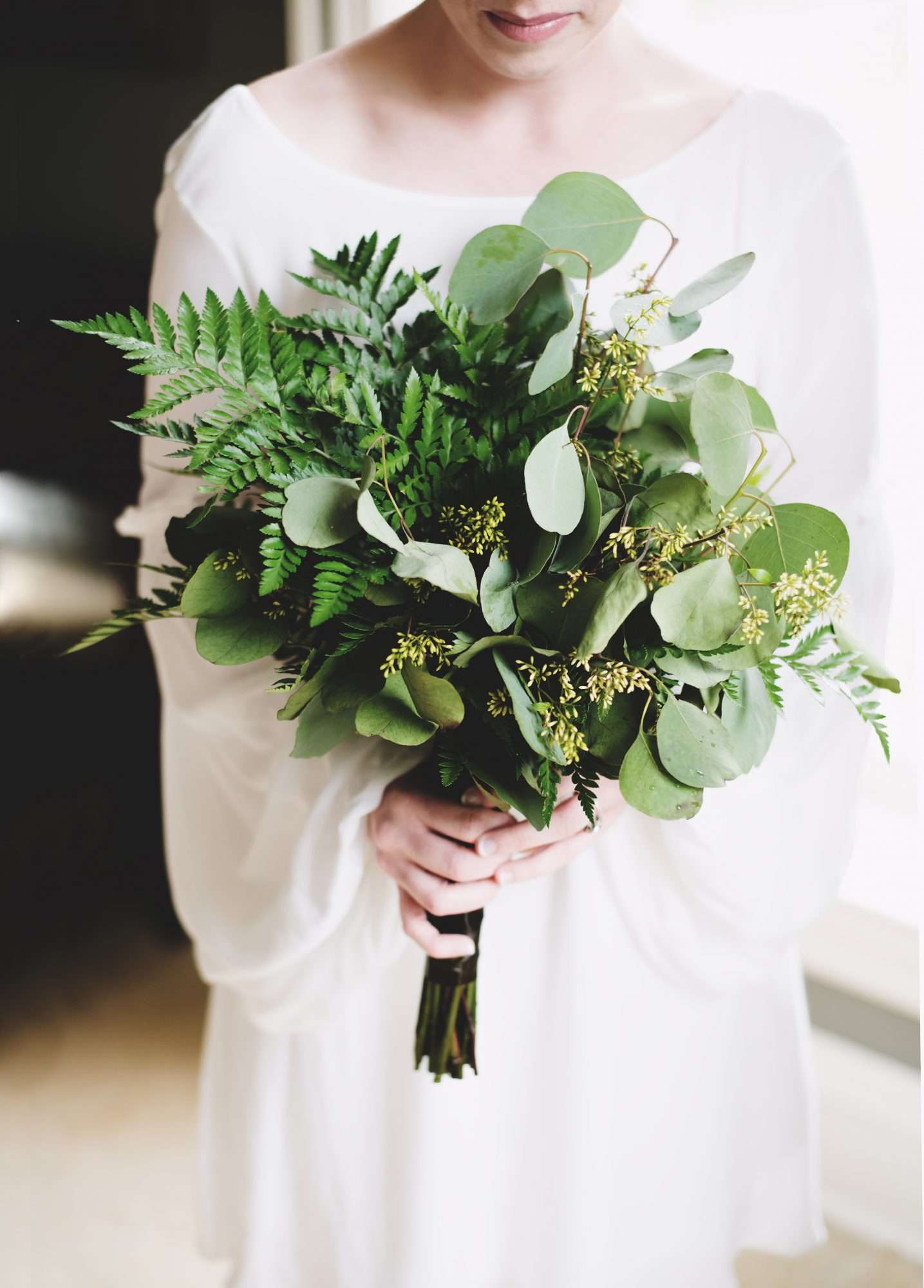 Fern Wedding Bouquets, All Ferns and Eucalyptus