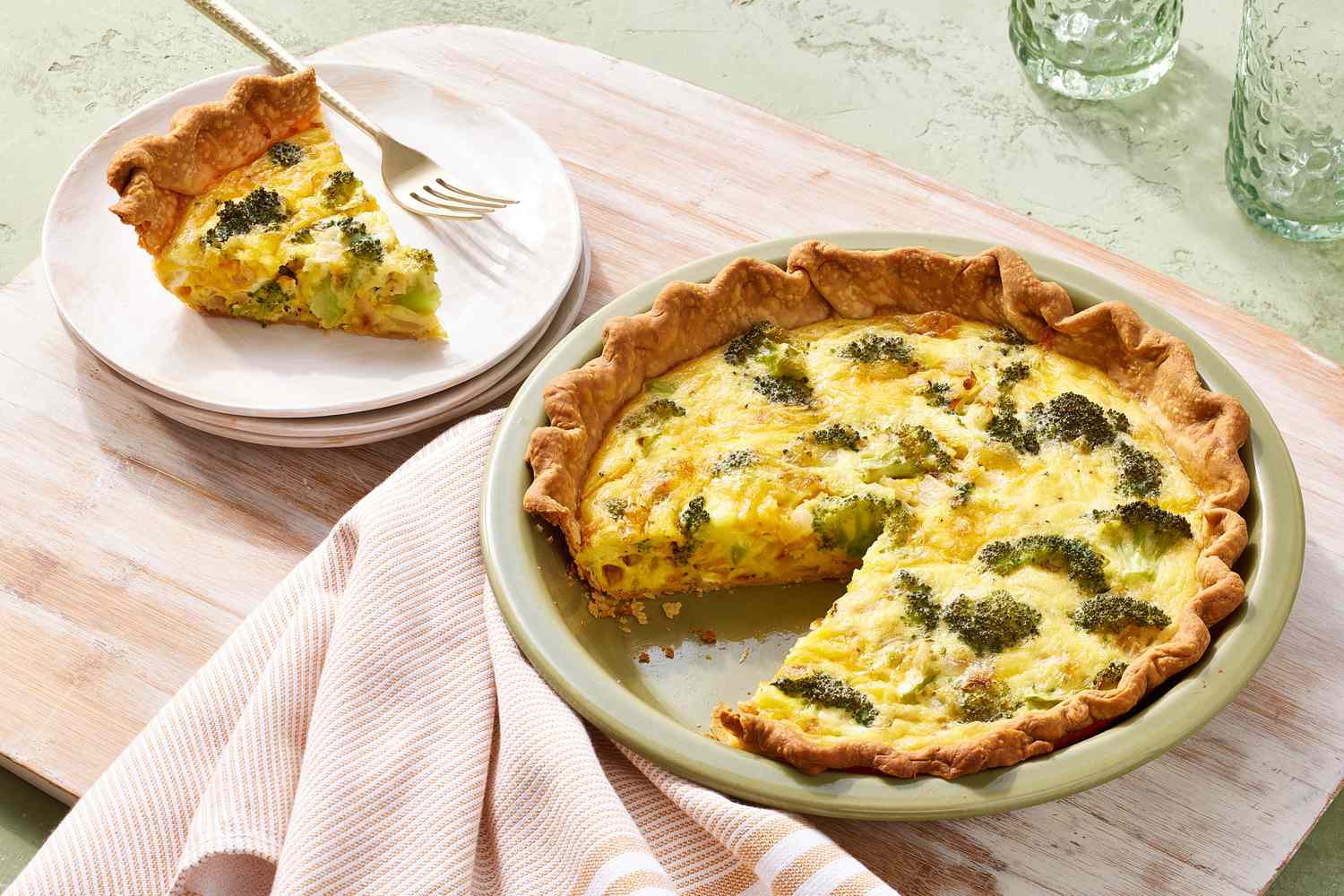 Broccoli Cheddar Quiche