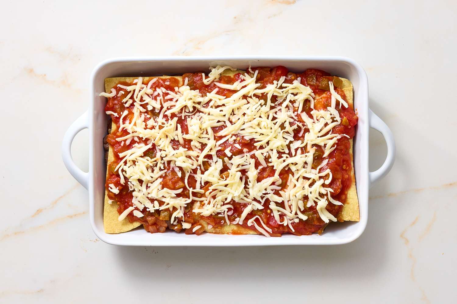 Mushroom and Black Bean Tortilla Casserole 