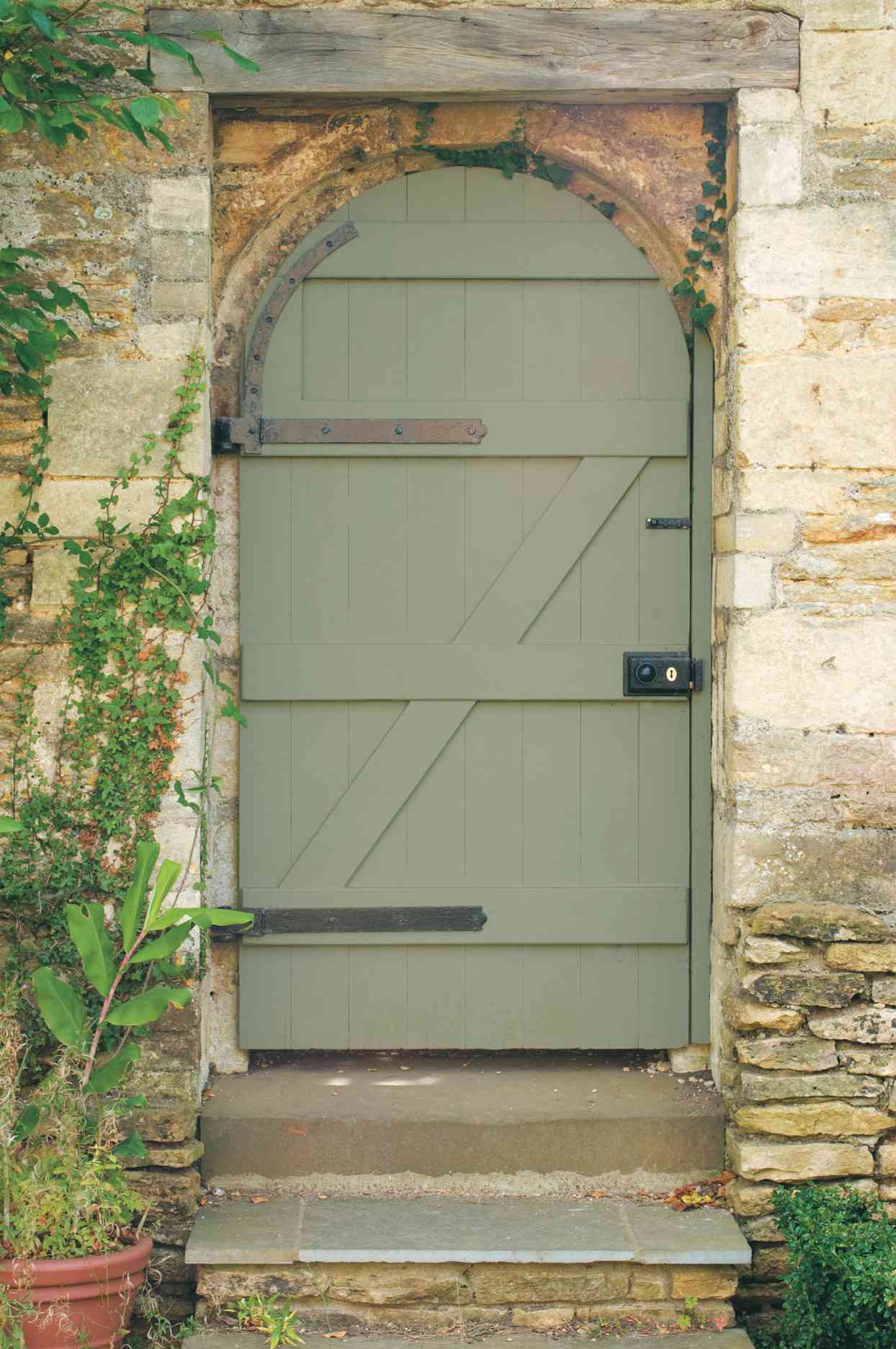 Earthy Green front door paint color