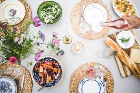 floral table setting for dinner party
