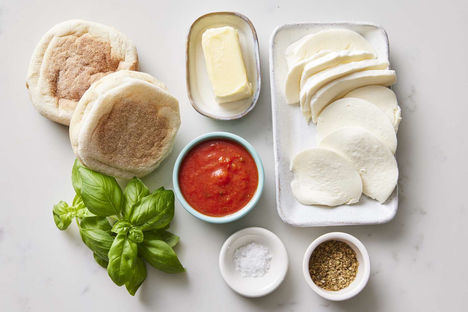 Ingredients for english muffin pizza