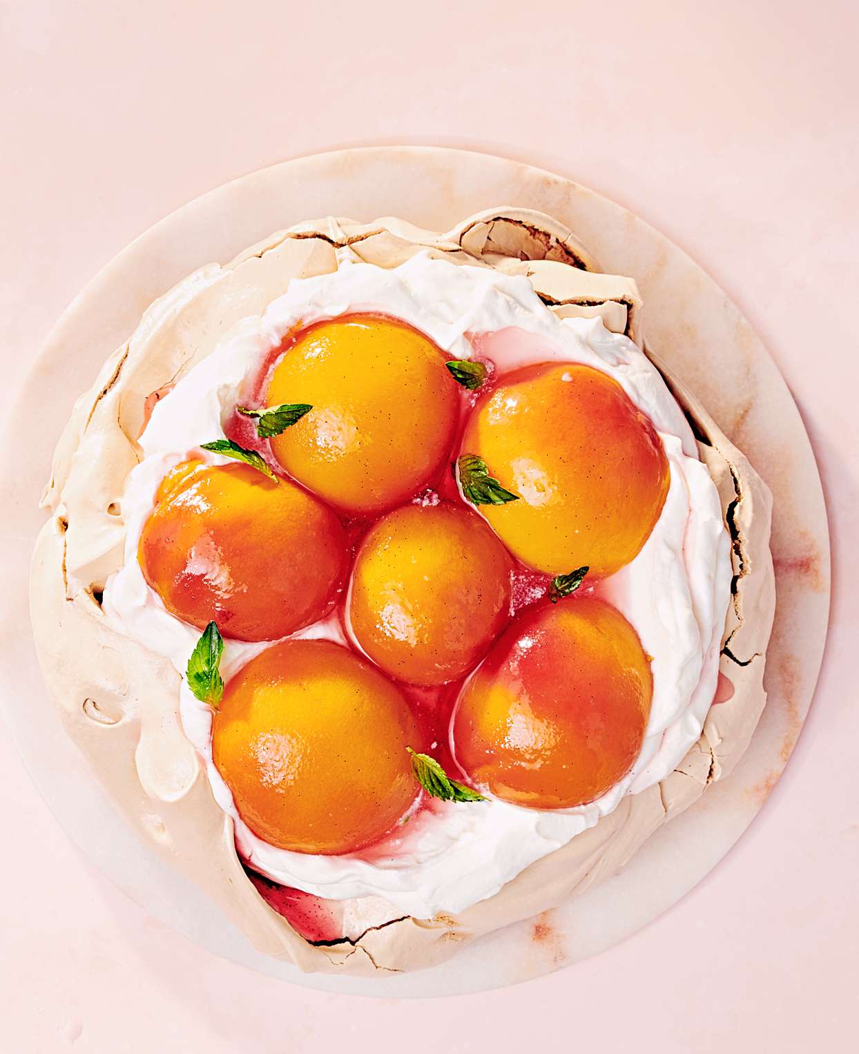 brown-sugar peach pavlova recipe