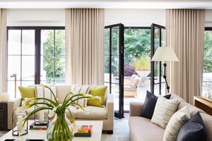 ripple fold style curtains in living room