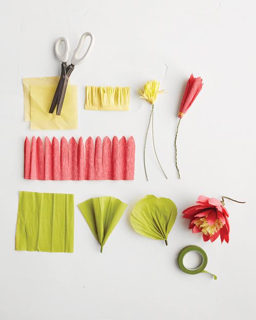 crepe paper lotus blossoms