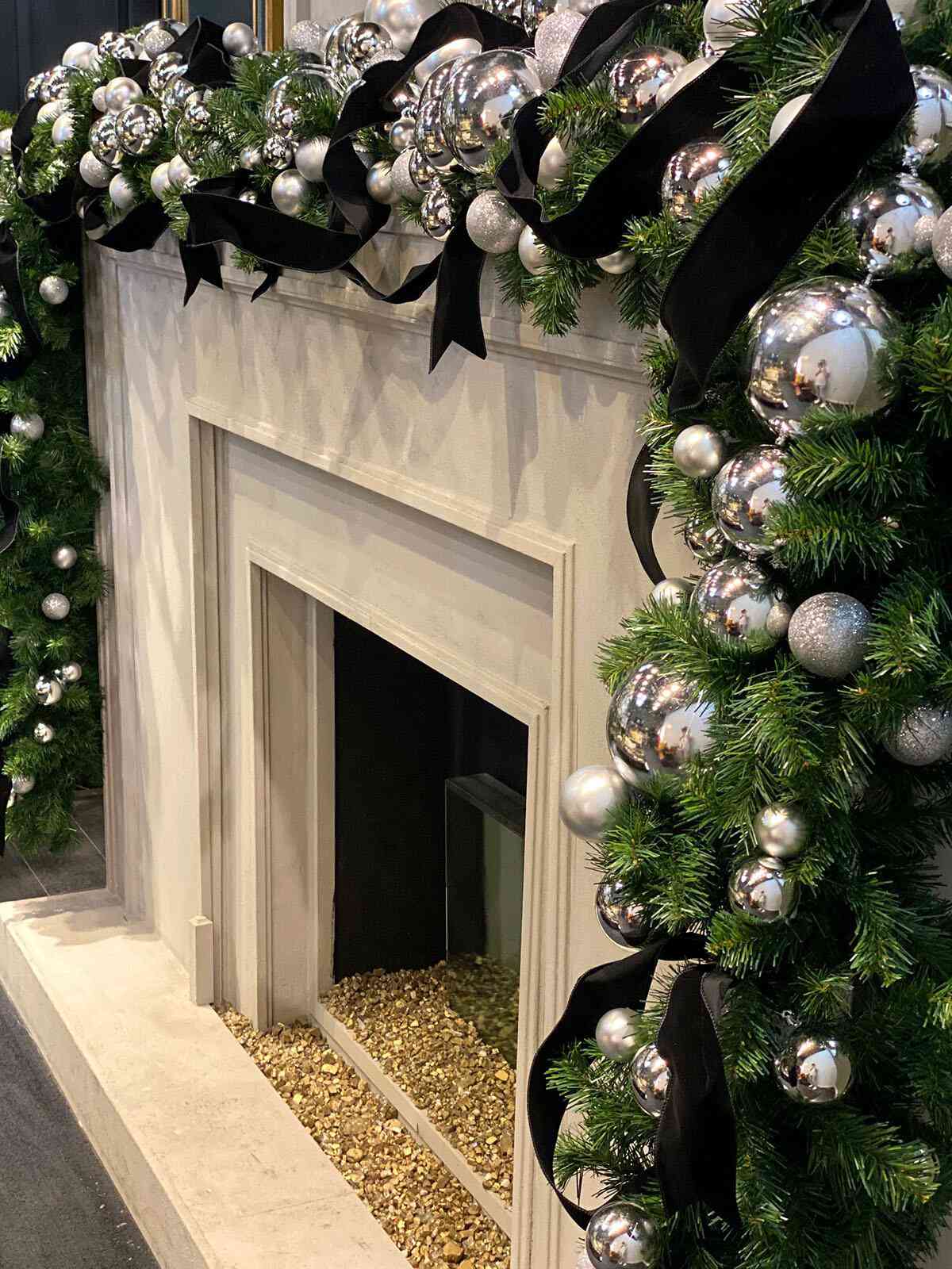 silver and black christmas theme