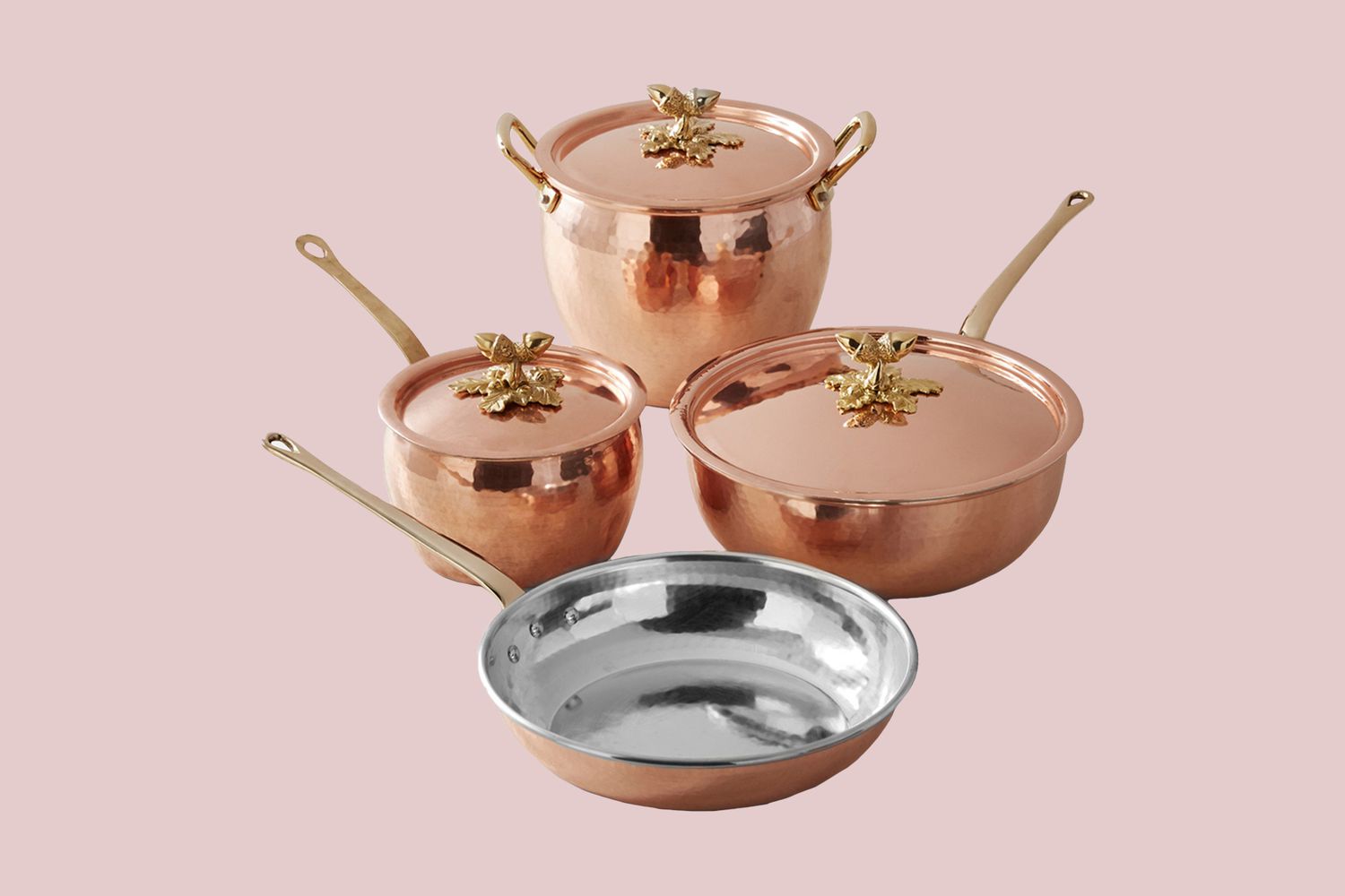 Ruffoni Historia Hammered Copper Cookware Set with Acorn Knobs