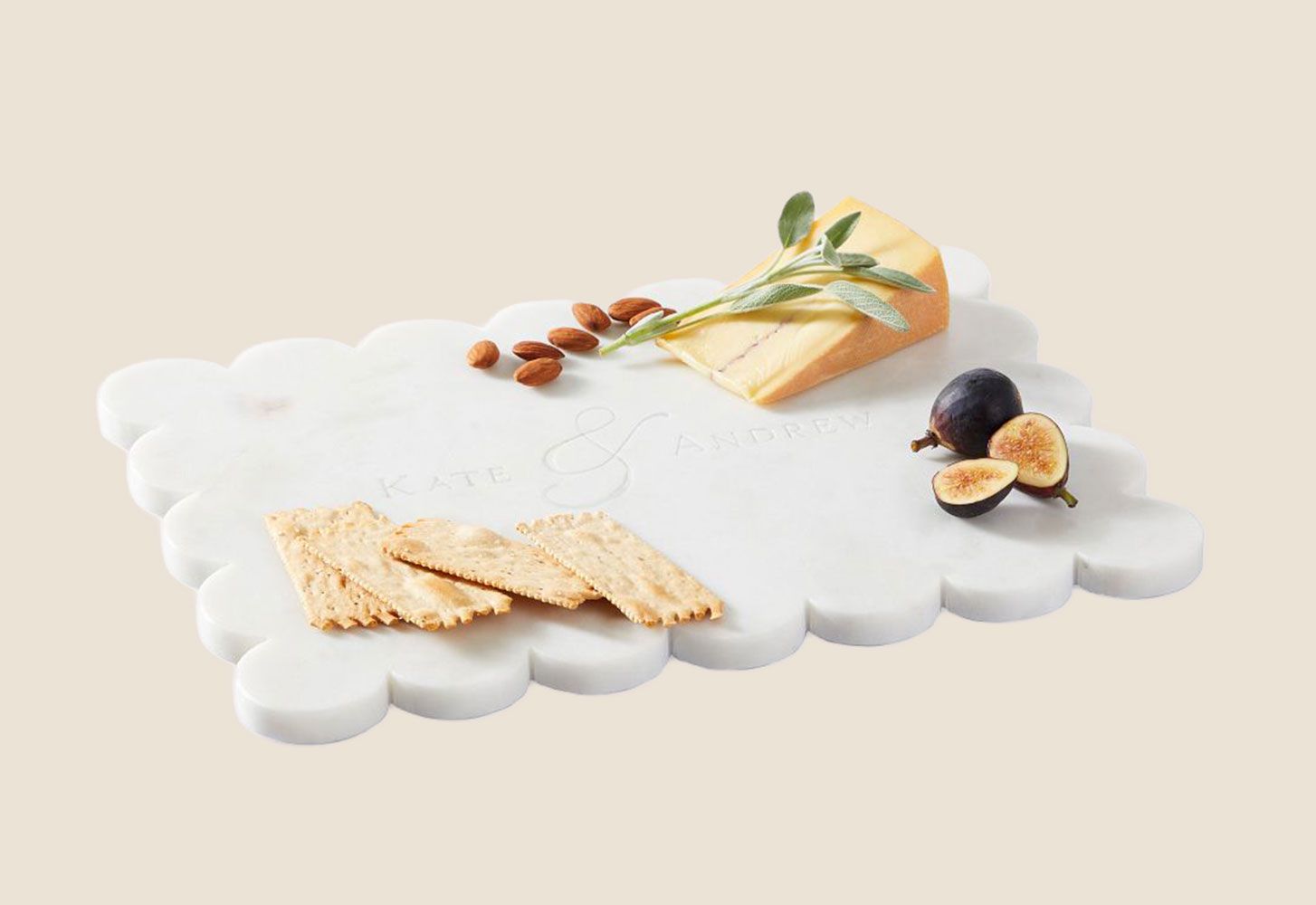 Mark and Graham Scalloped Marble Cheese Board