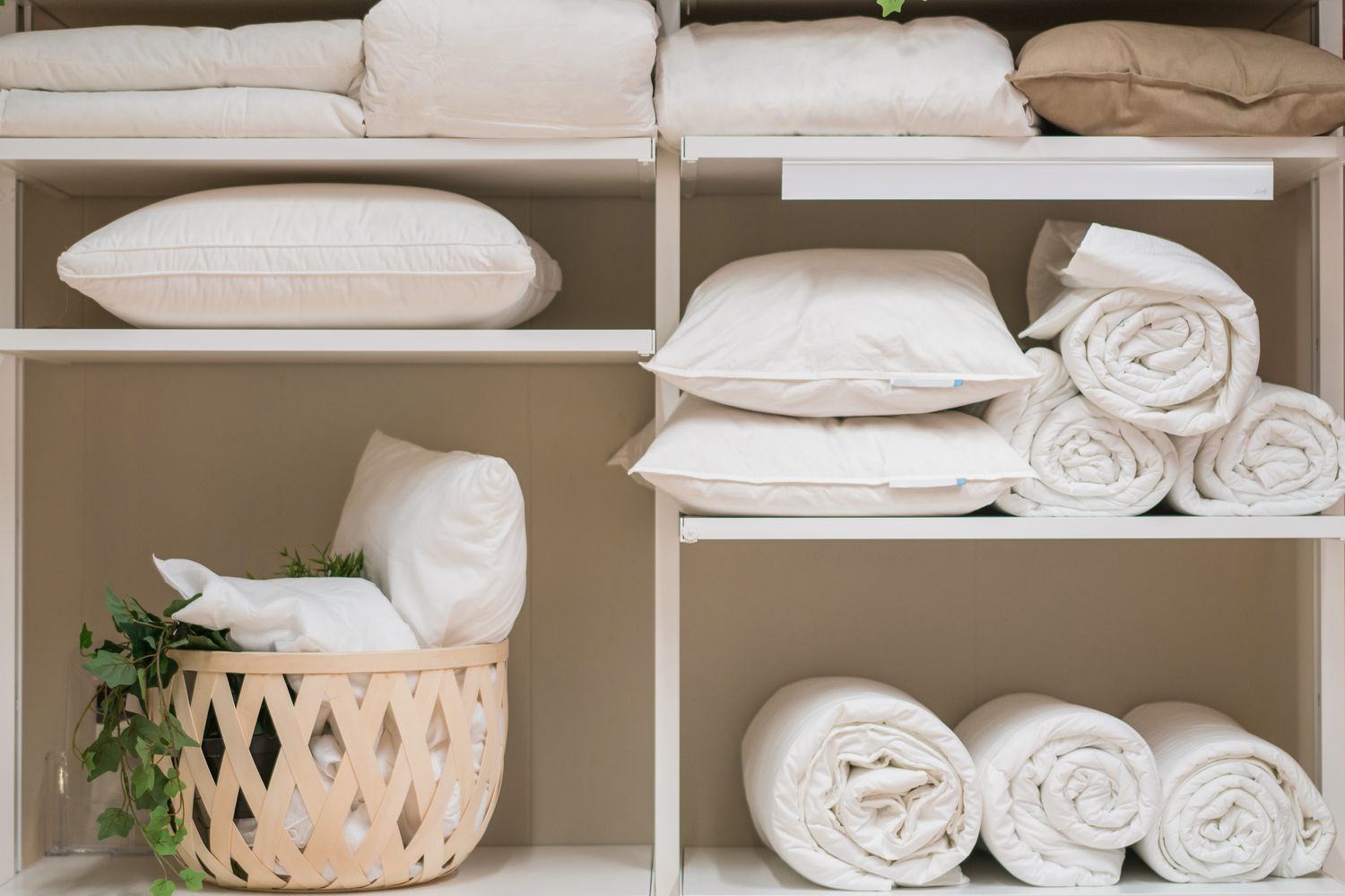 Linens on shelf