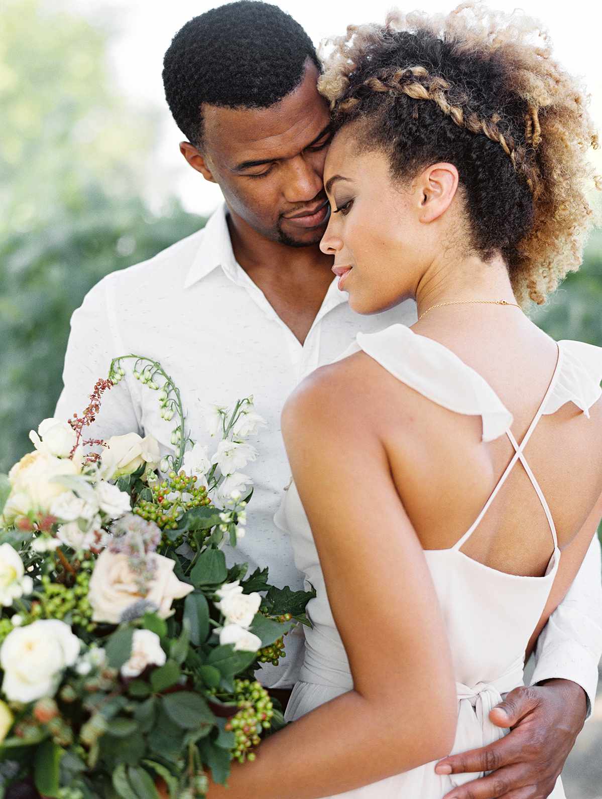 bride with under-braid updo