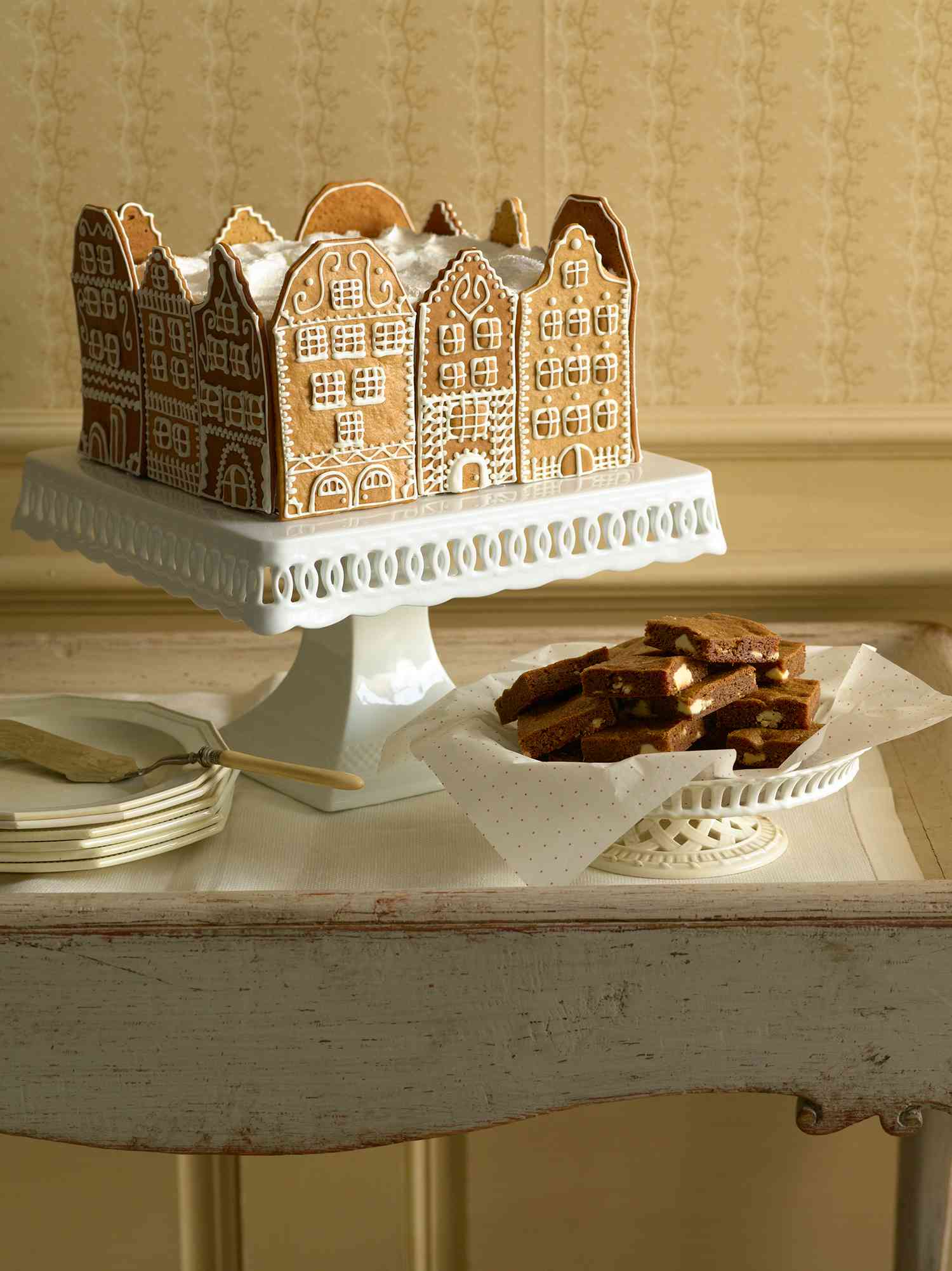 gingerbread town square cake