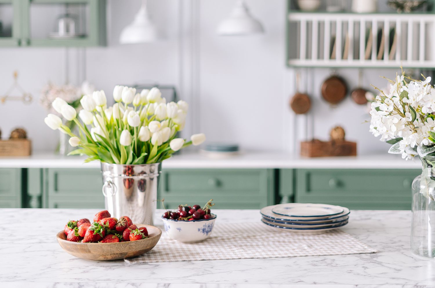 Marble kitchen countertop