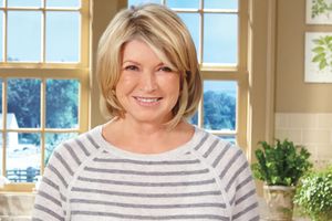 decorvow in kitchen wearing striped top