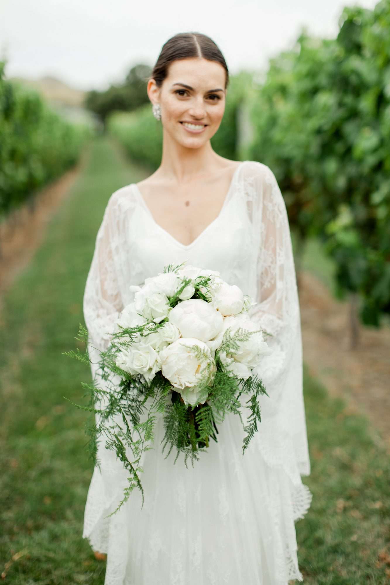 fern Wedding Bouquet with Peonies