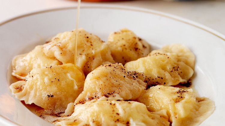 pierogis with sauce