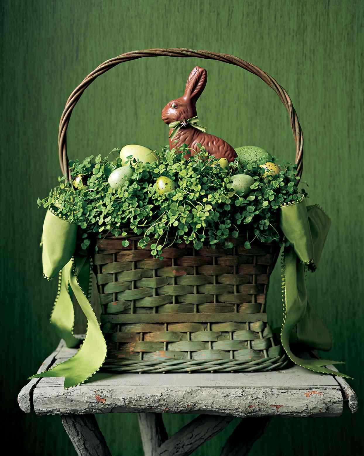 green Easter basket