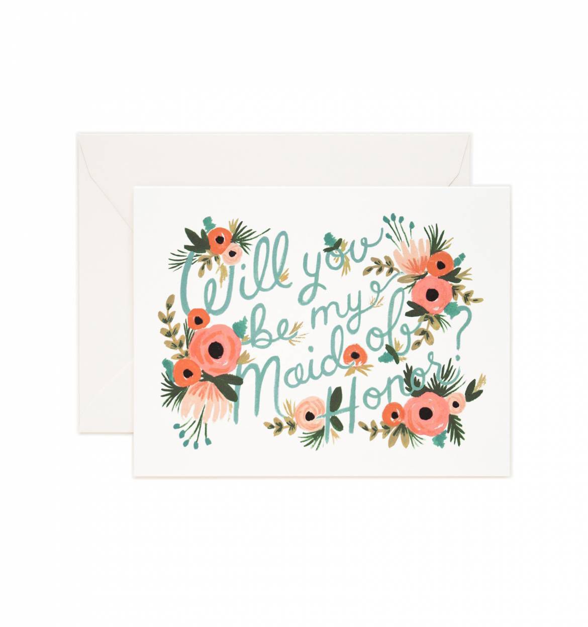 maid of honor proposal floral card