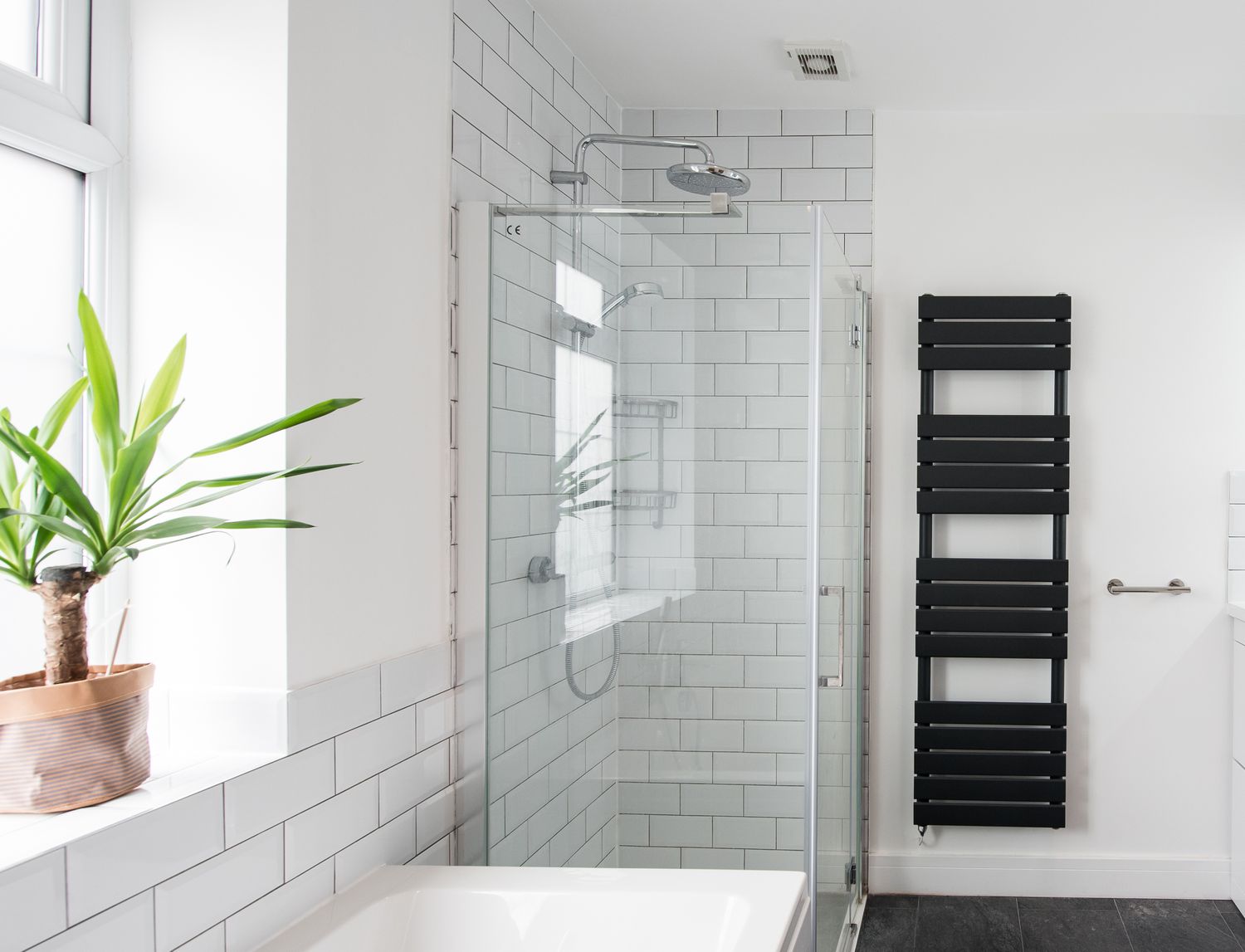 Bathroom with a glass shower