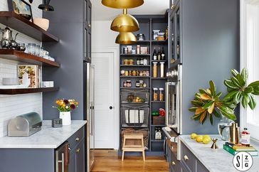 kitchen redo with open pantry storage