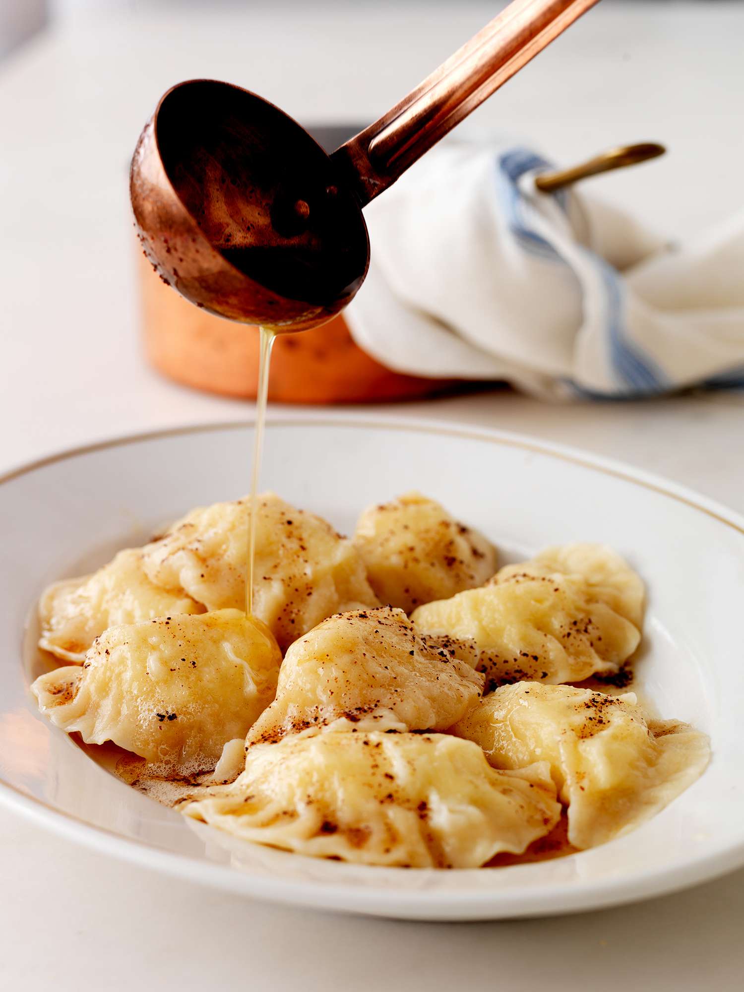 pierogis with sauce