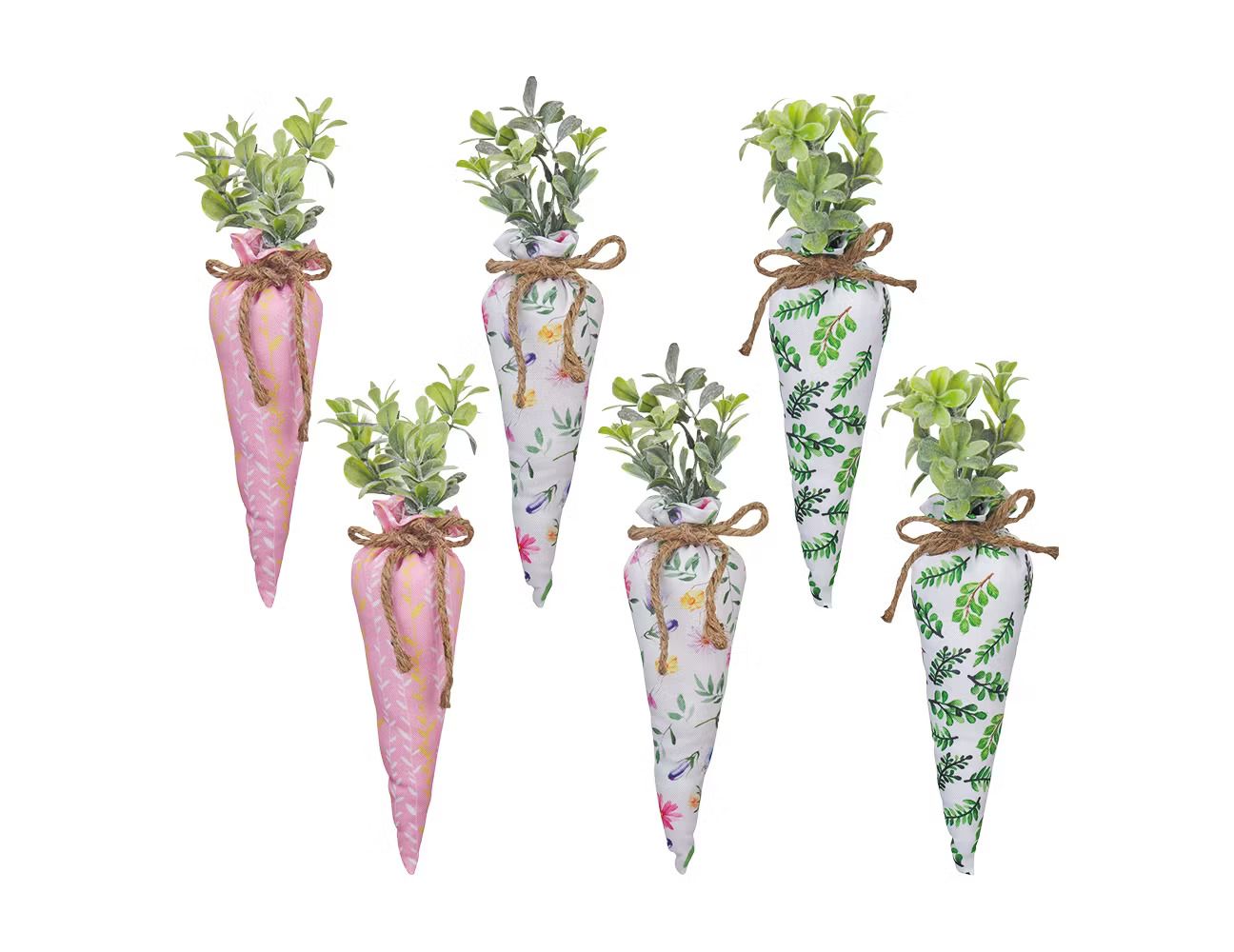 Floral printed carrots. 