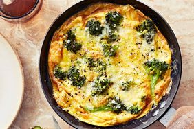 quick broccoli frittata served with avocado