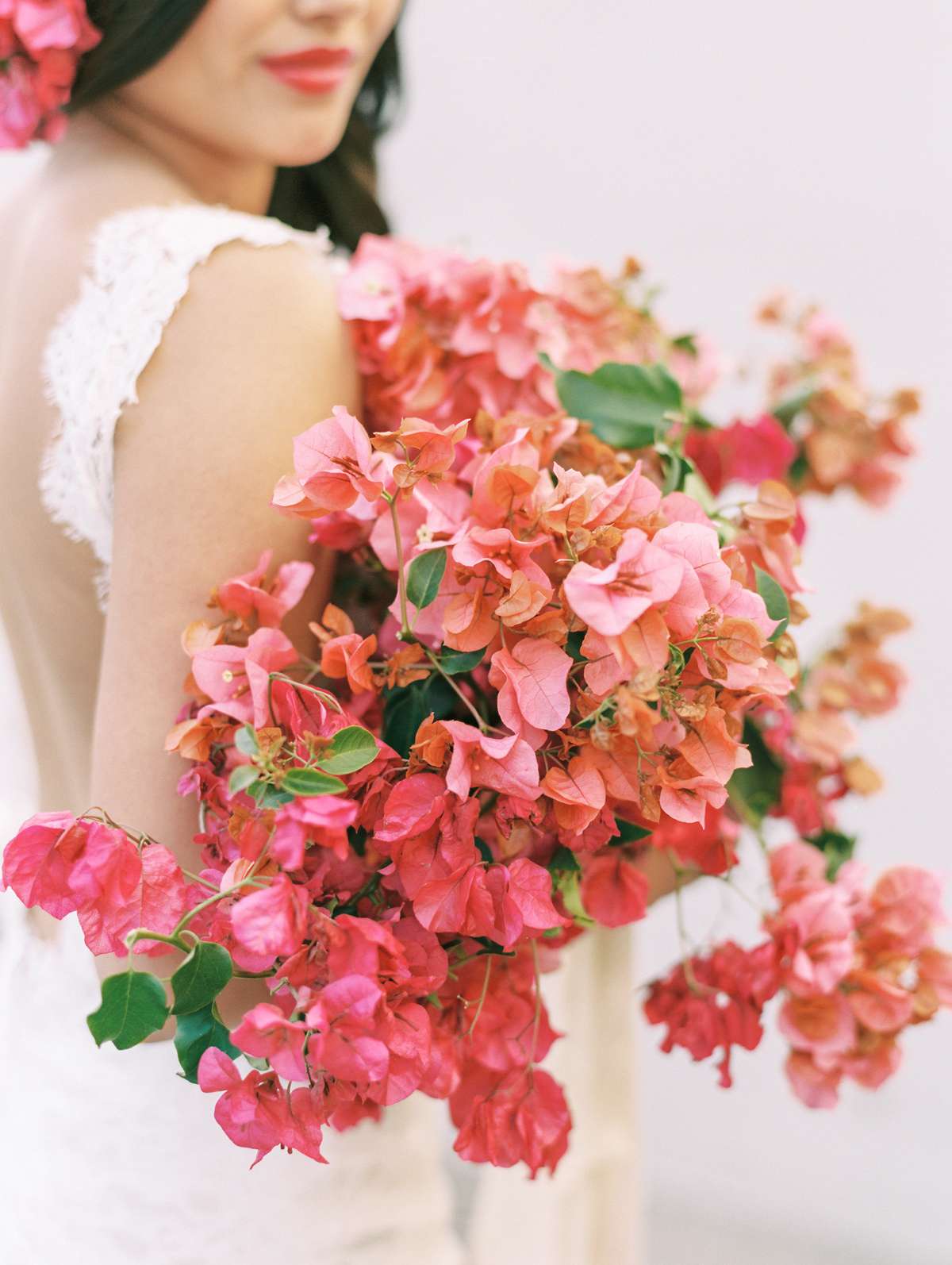 single flower wedding bouquet begonias