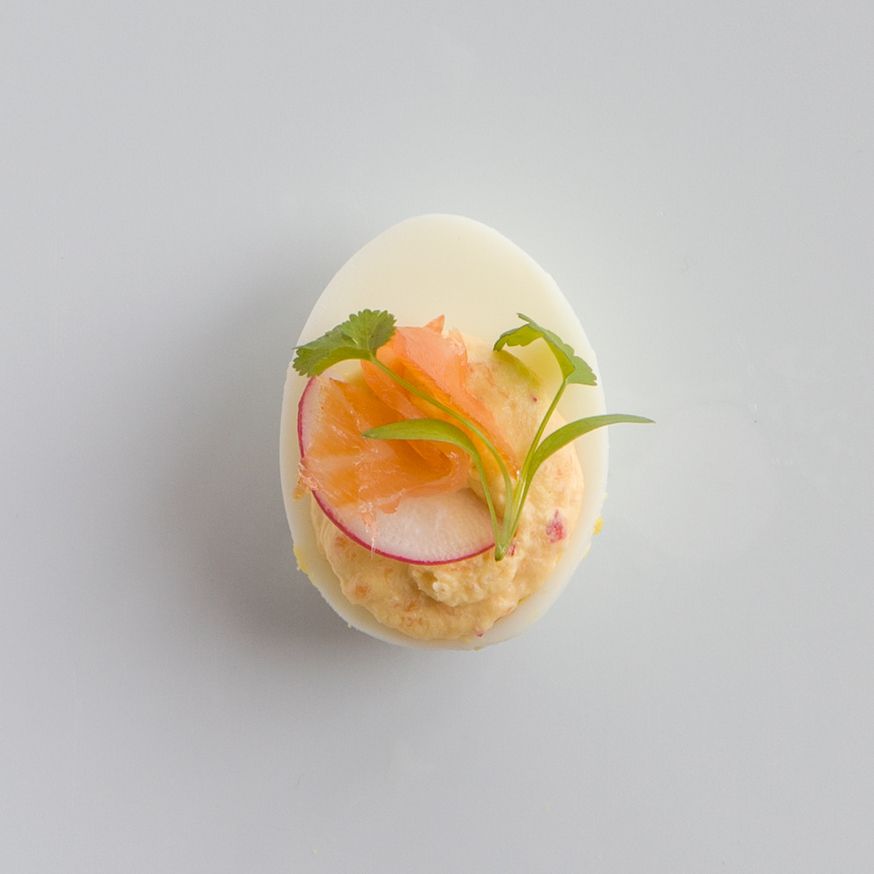 smoked salmon devilled egg