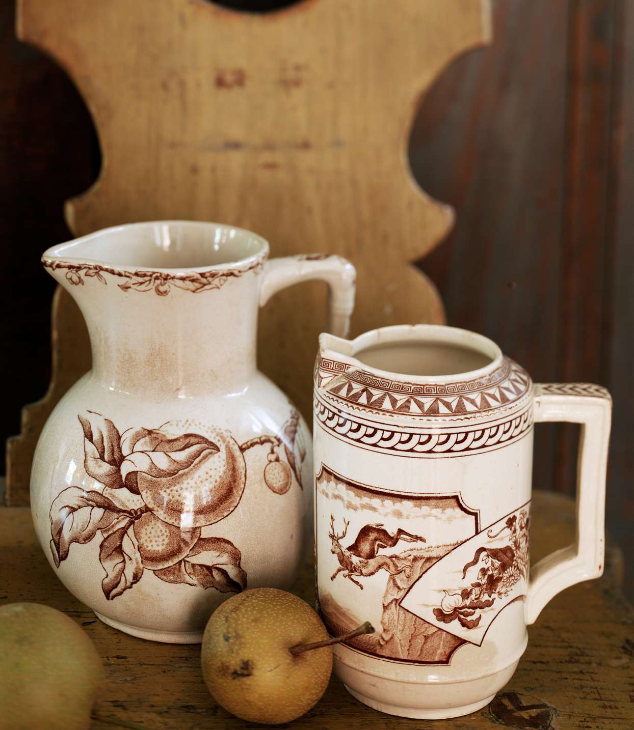 patterned ceramic pitchers