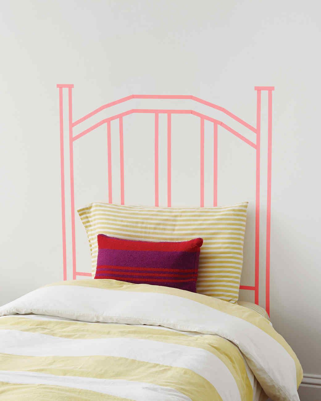 washi-tape headboard