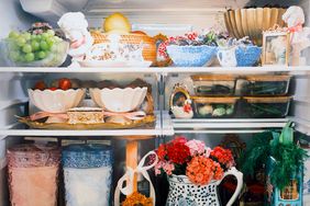 refrigerator interior with decorations