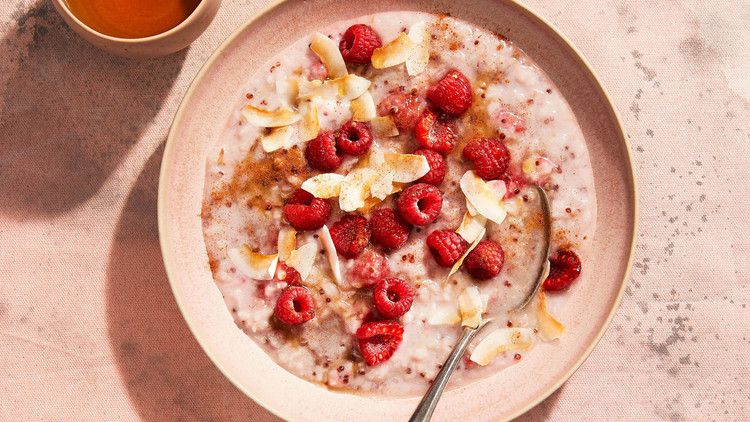 coconut raspberry breakfast pudding