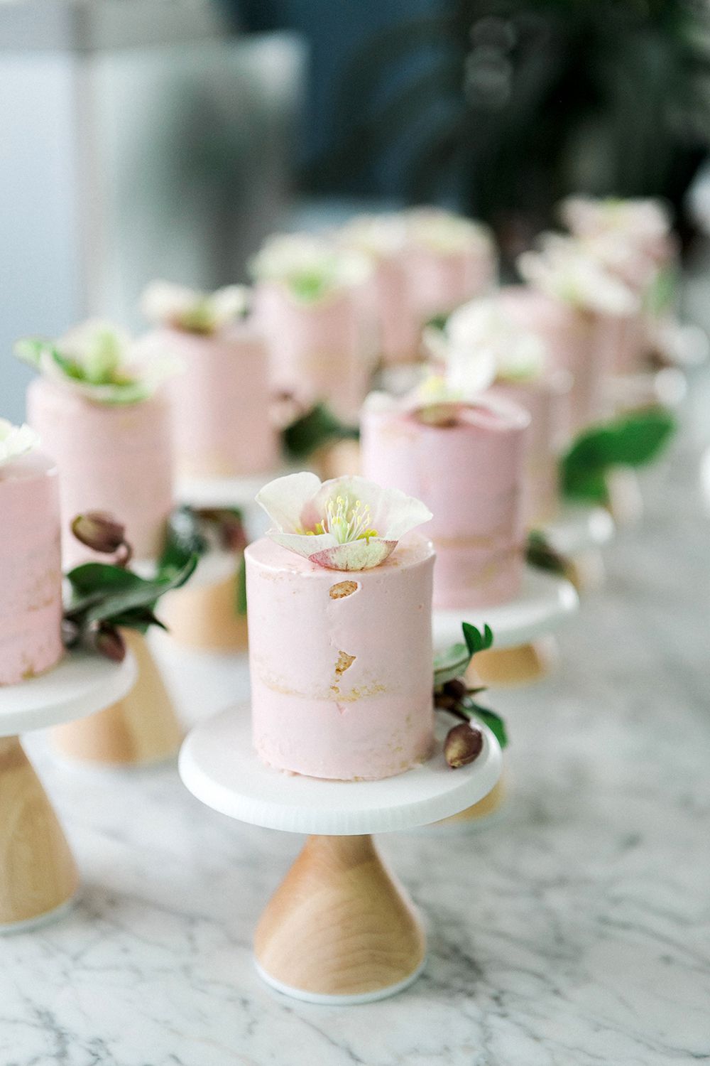 pink bridal shower mini cakes