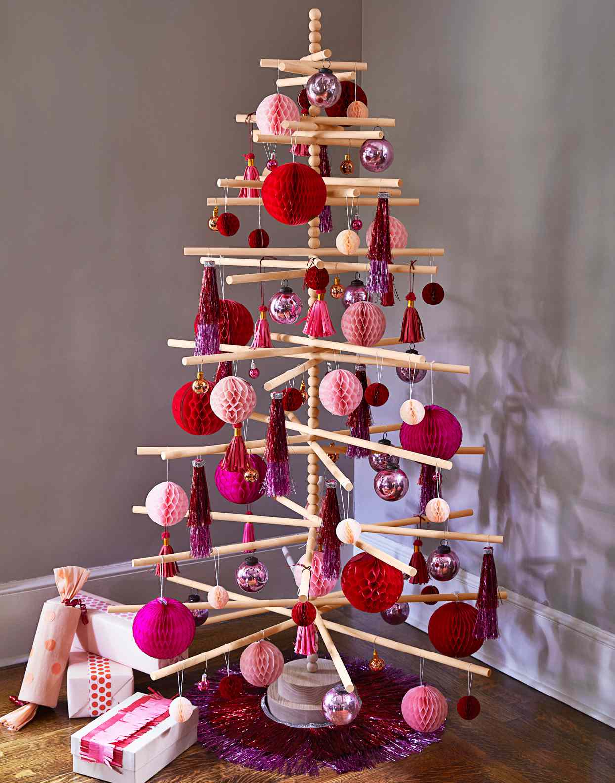 tree tissue ornaments tinsel