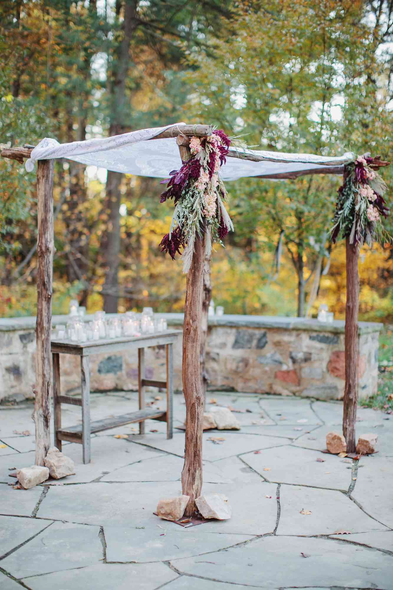 rustic chuppah