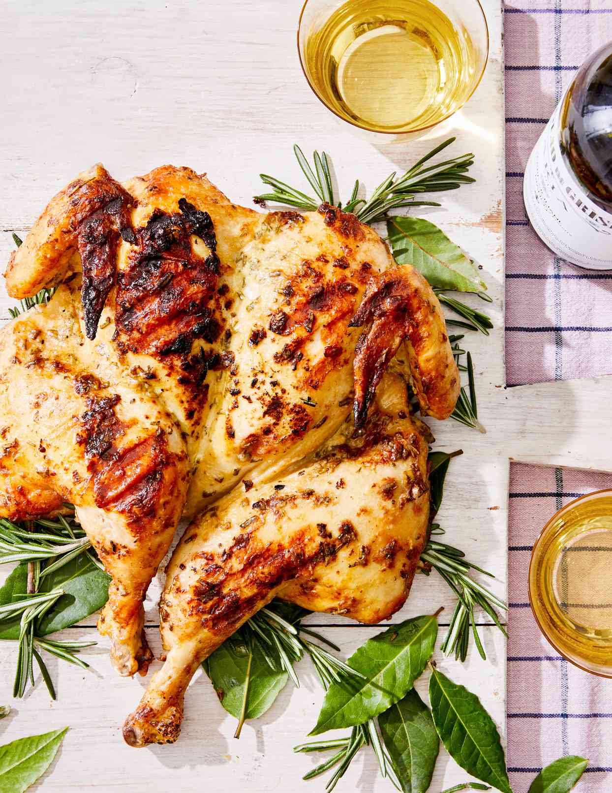 grilled spatchcock chicken with dijon and rosemary