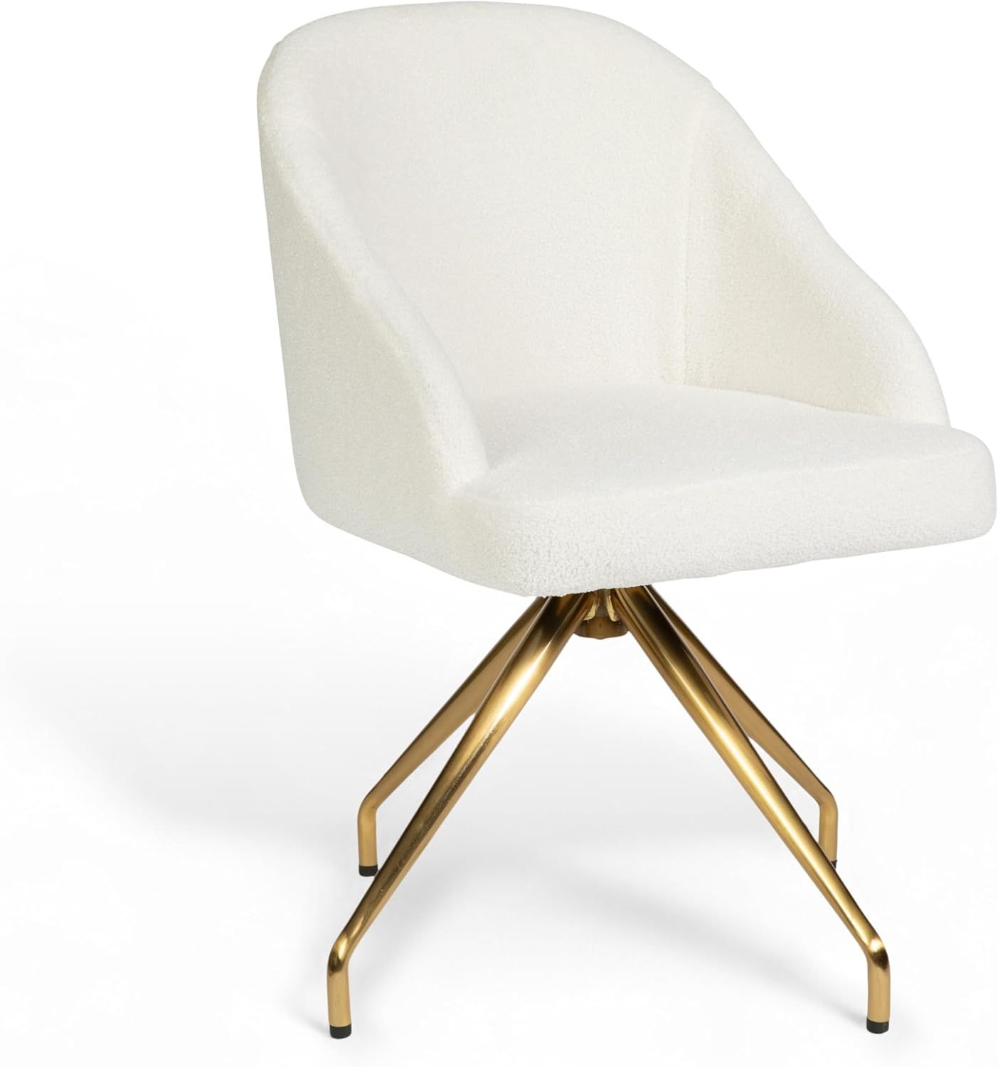 A modern chair with a curved backrest cushioned seat and metallic legs