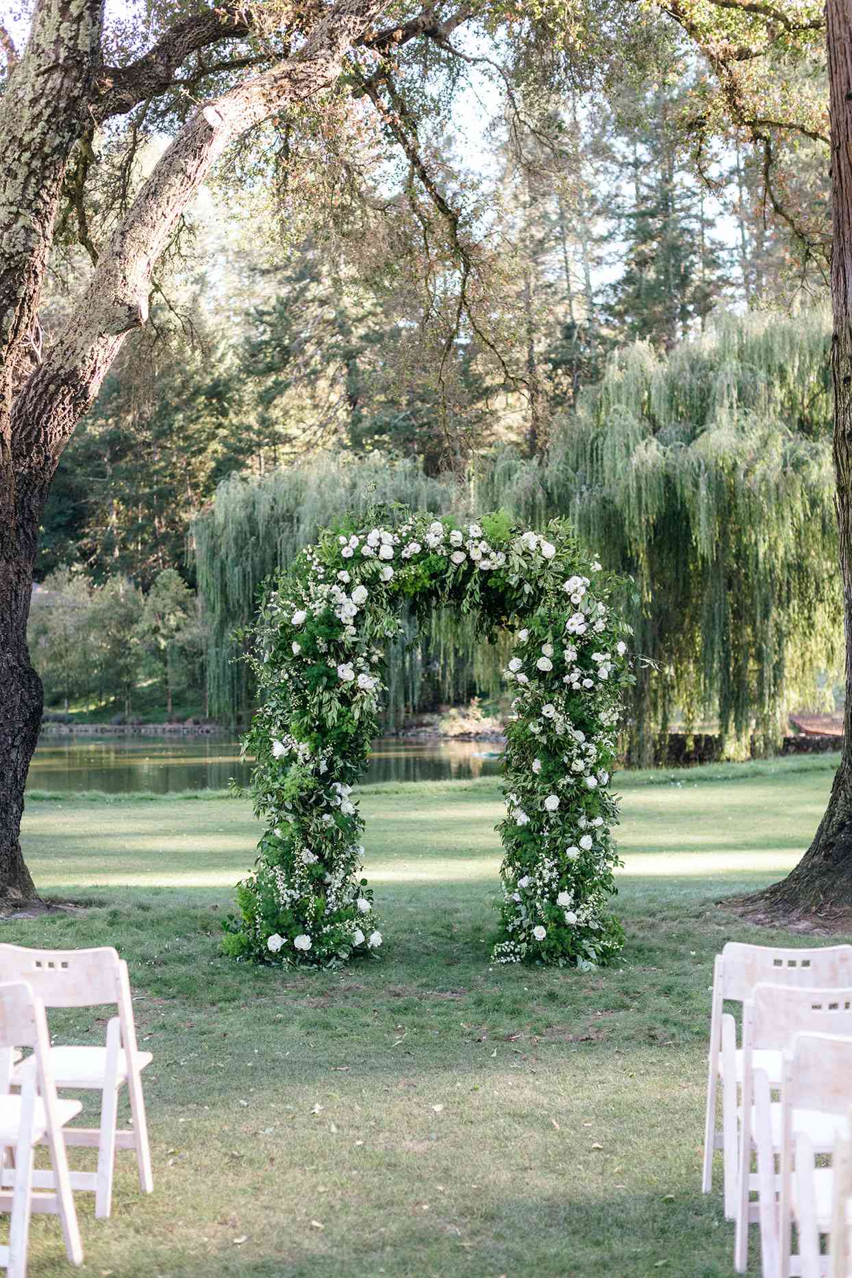 A floral arch for wedding ceremony