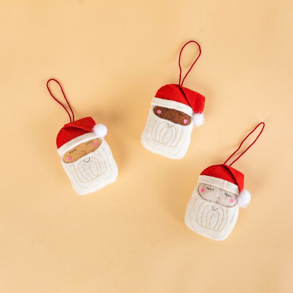 sunny and ted santa ornaments