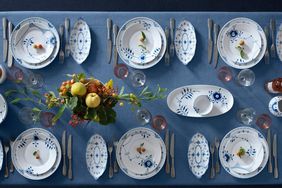 Royal Copenhagen blue fluted dinnerware set on table